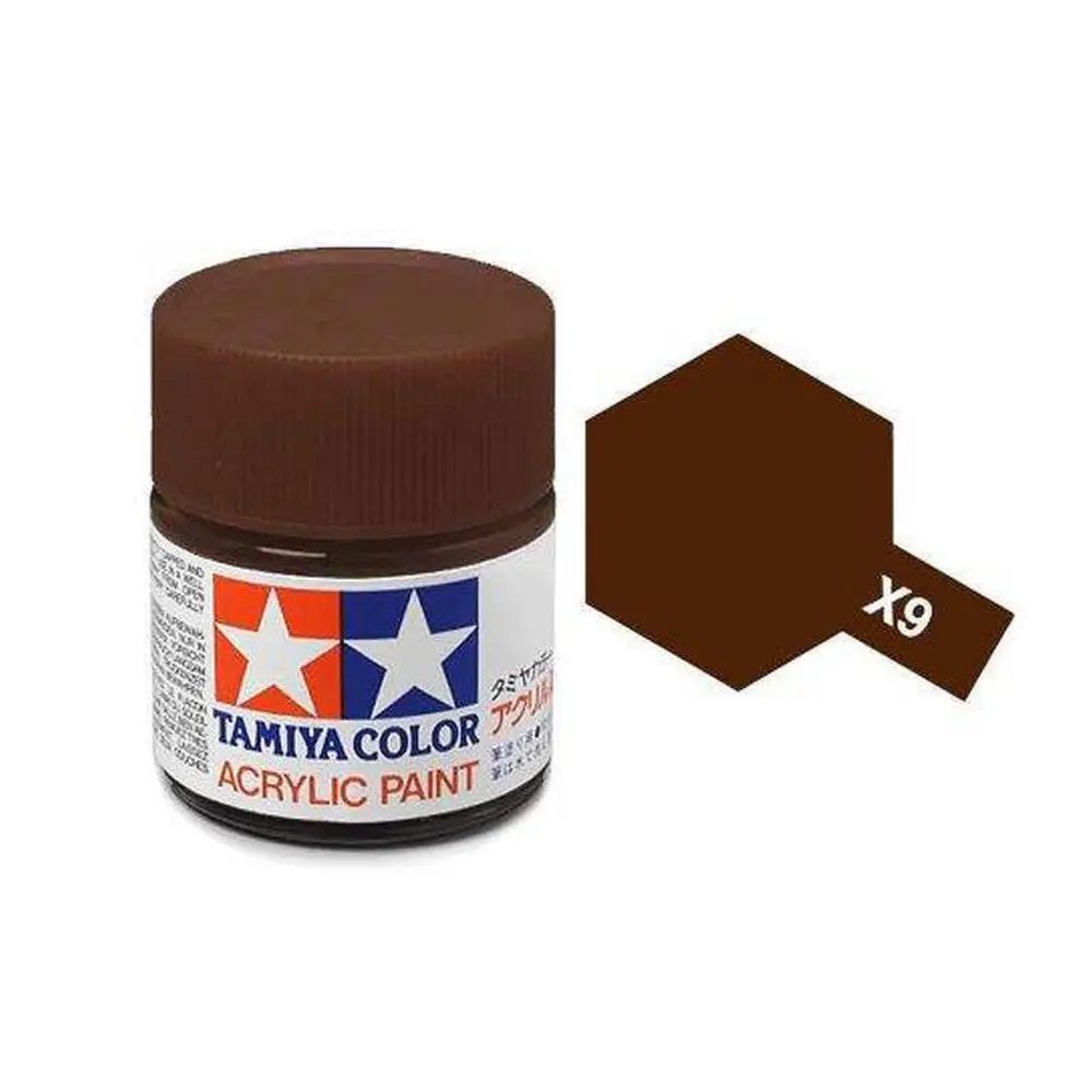 Peinture acrylique en pot - Brun Brillant X9 - TAMIYA 81509 - 10ml