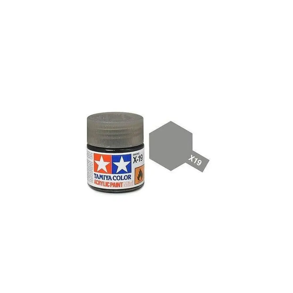 Peinture acrylique en pot - Gris Fumé BRILLANT X19 - TAMIYA 81519 - 10ml