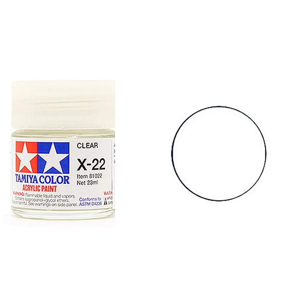Vernis acrylique en pot - Transparent BRILLANT  X22 - TAMIYA 81522 - 10ml