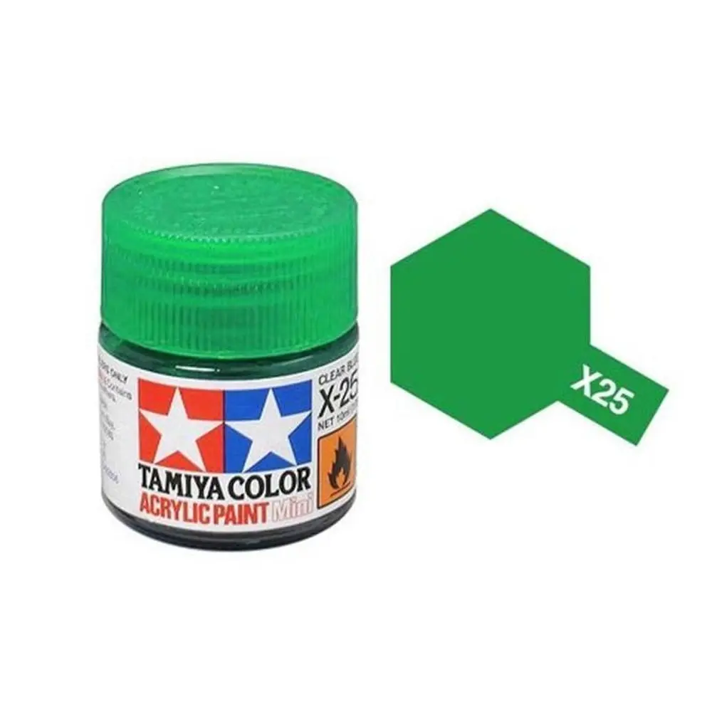 Peinture acrylique en pot - Vert Transparent BRILLANT X25 - TAMIYA 81525 - 10ml