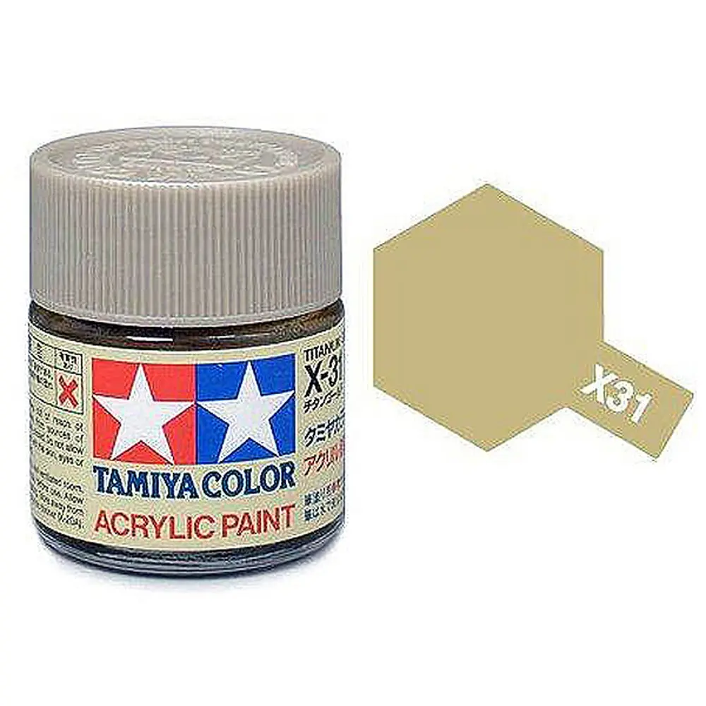 Peinture acrylique en pot - Titane Doré Brillant X31 - TAMIYA 81531 - 10ml