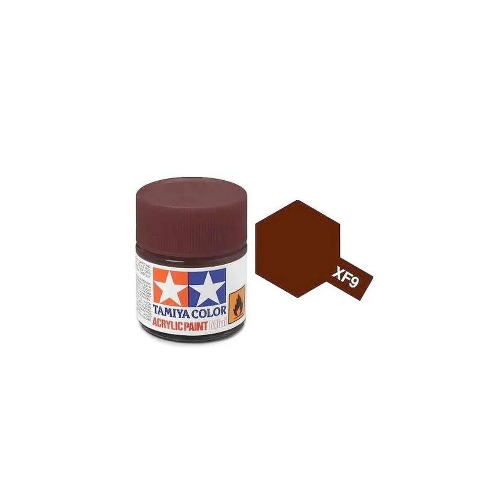 Peinture acrylique en pot - Rouge Sombre MAT XF9 - TAMIYA 81709 - 10ml