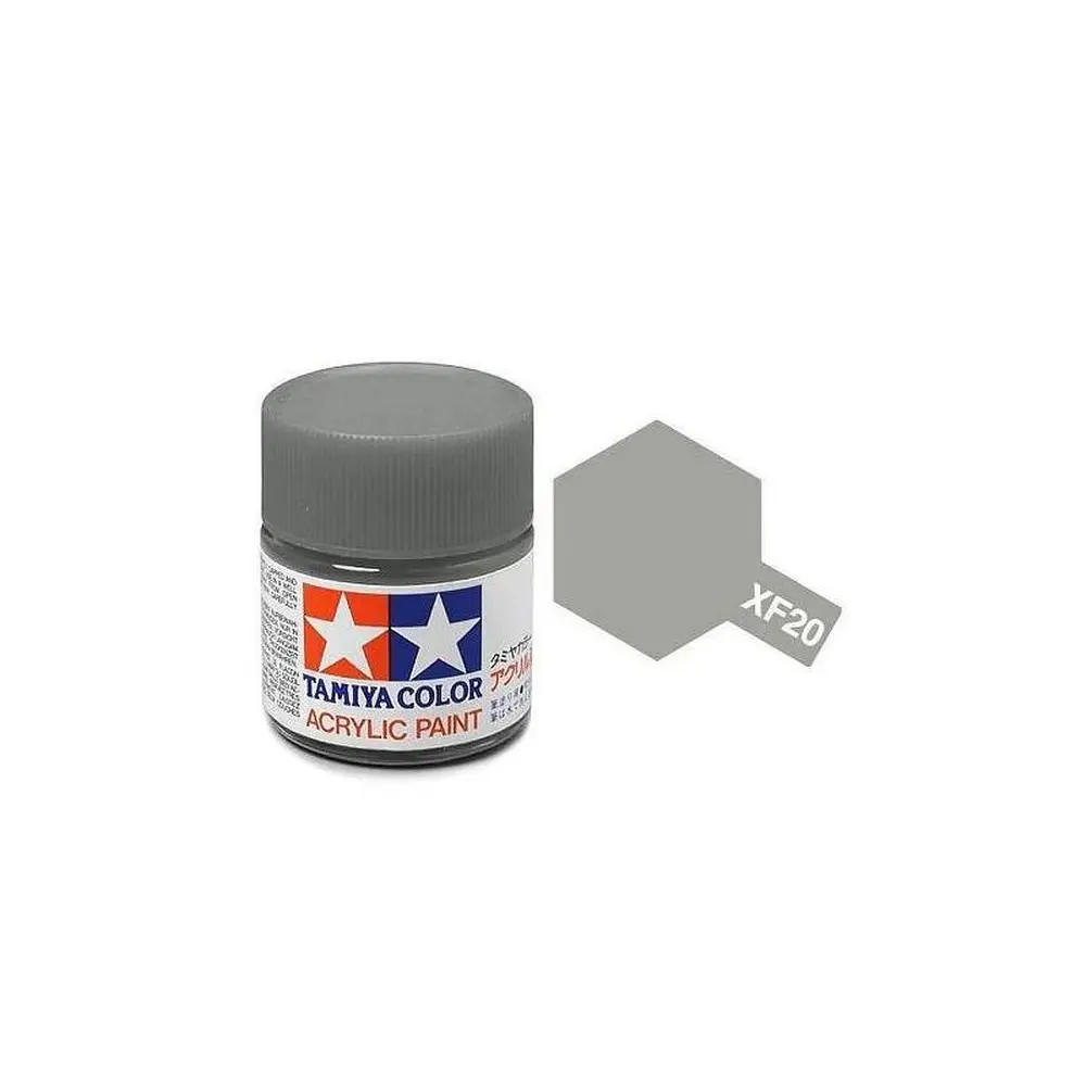 Peinture acrylique en pot - Gris Moyen MAT XF20 - TAMIYA 81720 - 10ml