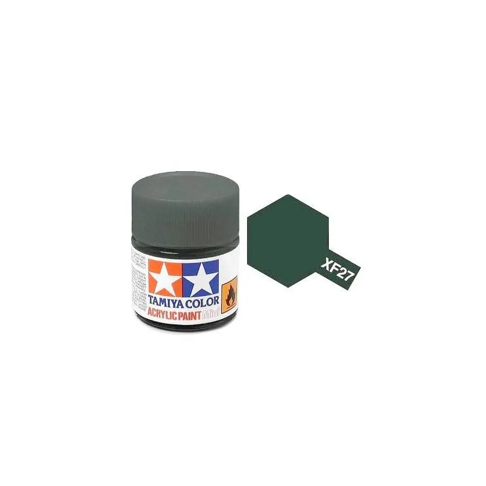 Peinture acrylique en pot - Vert/Noir MAT XF27 - TAMIYA 81727 - 10ml