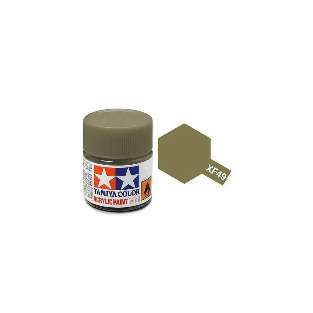 Peinture acrylique en pot -Kaki MAT XF49 - TAMIYA 81749 - 10ml