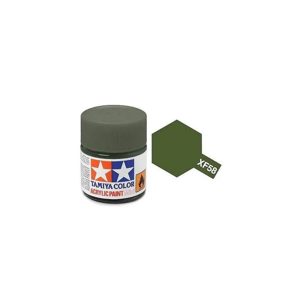 Peinture acrylique en pot - Vert Olive Foncée MAT XF58 - TAMIYA 81758 - 10ml