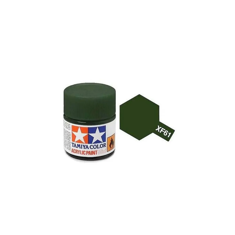Peinture acrylique en pot - Vert Foncé MAT XF61 - TAMIYA 81761 - 10ml