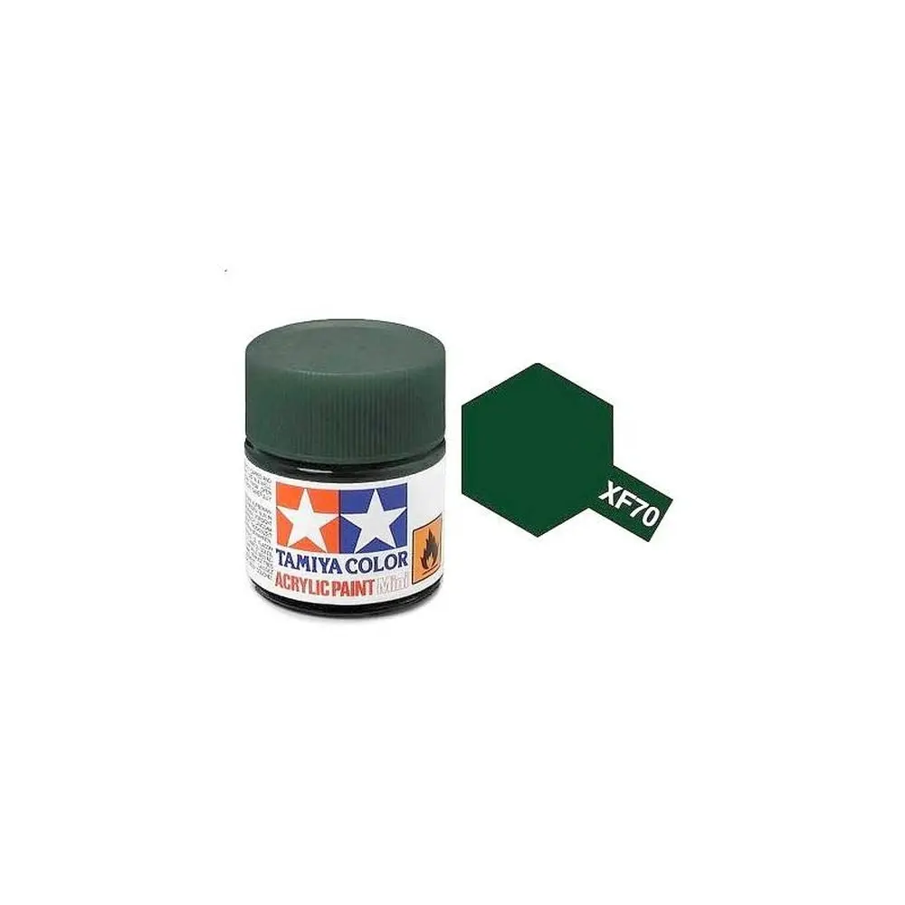 Peinture acrylique en pot  - Vert Foncé MAT XF70 - TAMIYA 81770 - 10ml