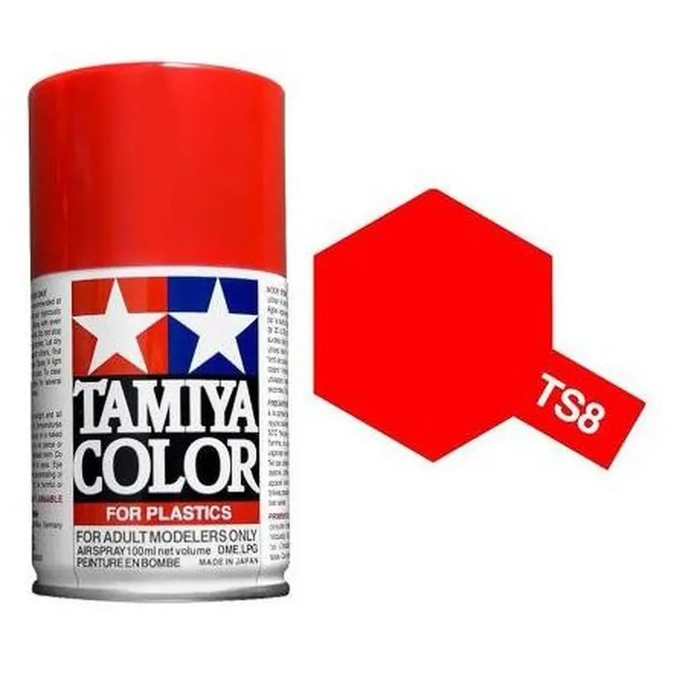 Peinture acrylique en spray - Rouge Italien Brillant TS-8 - TAMIYA 85008 - 100ml