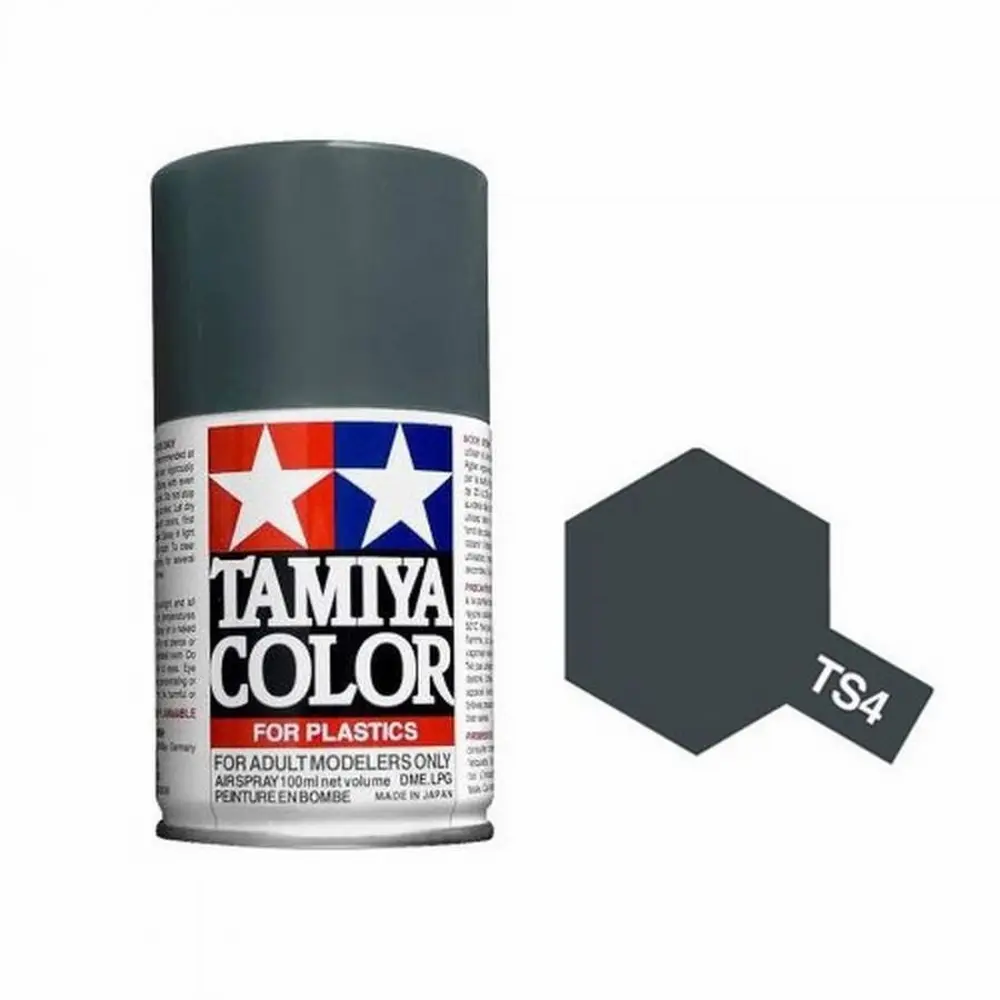 Peinture acrylique en spray - Gris Panzer Mat TS4 - Tamiya 85004 - 100ml