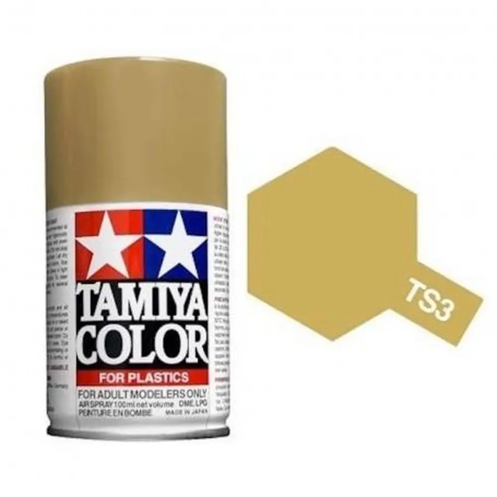Peinture acrylique en spray - Jaune Sombre Mat TS3 - Tamiya 85003 - 100ml