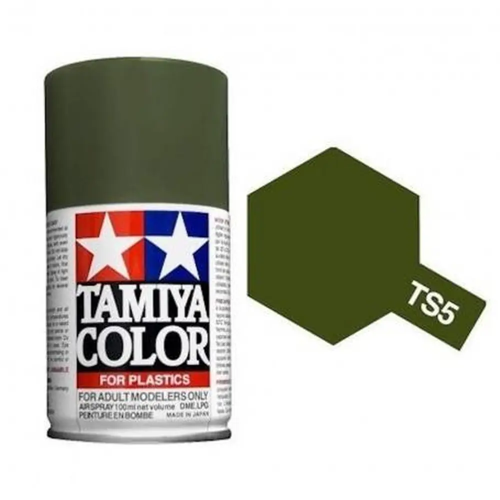 Peinture acrylique en spray - Vert Olive Mat TS5 - Tamiya 85005 - 100ml