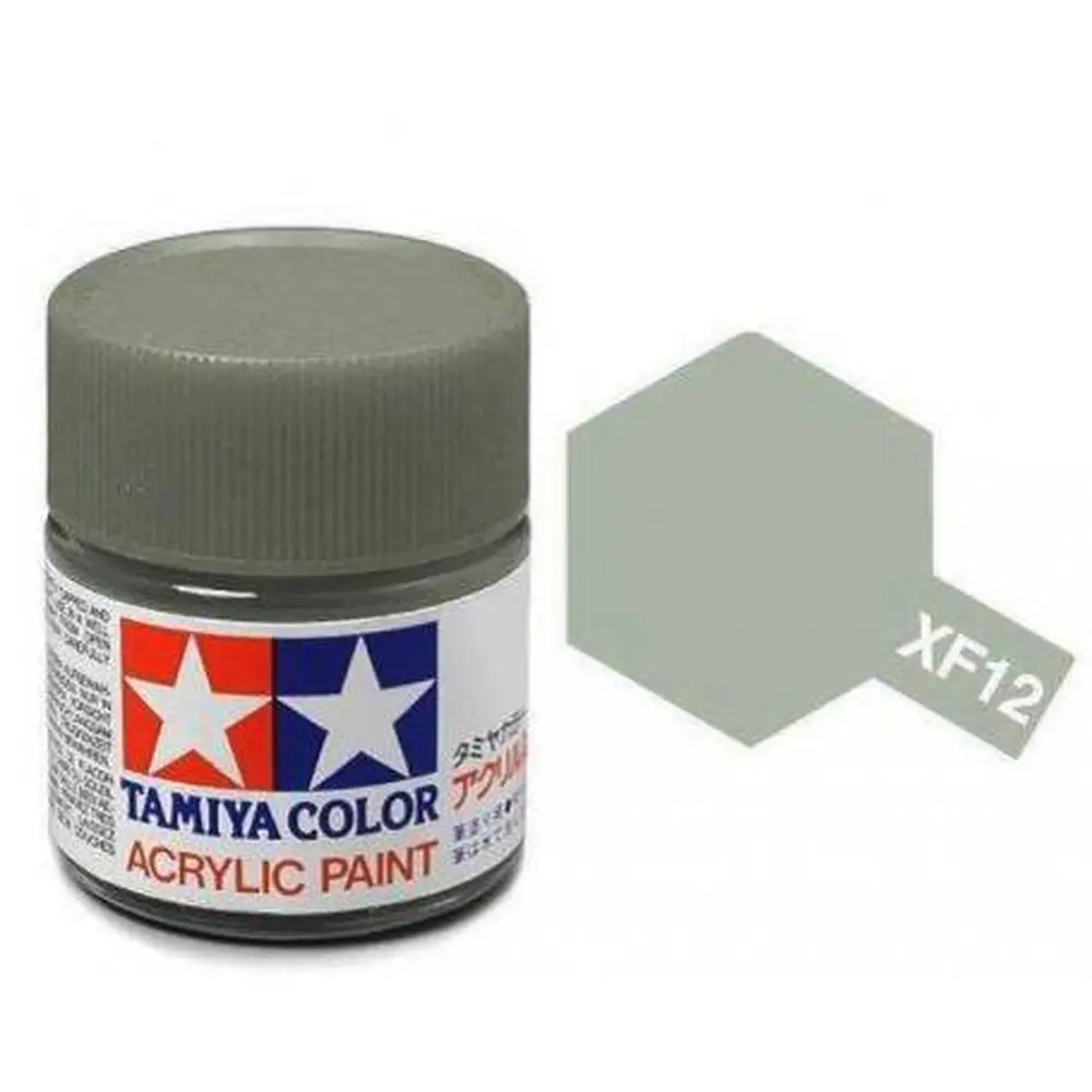 Peinture acrylique en pot  - Gris Aéron. Japonaise MAT XF12 - TAMIYA 81712 - 10ml