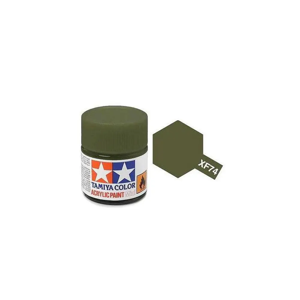 Peinture acrylique en pot - Olive drab JGSDF MAT XF74 - TAMIYA 81774 - 10 mL