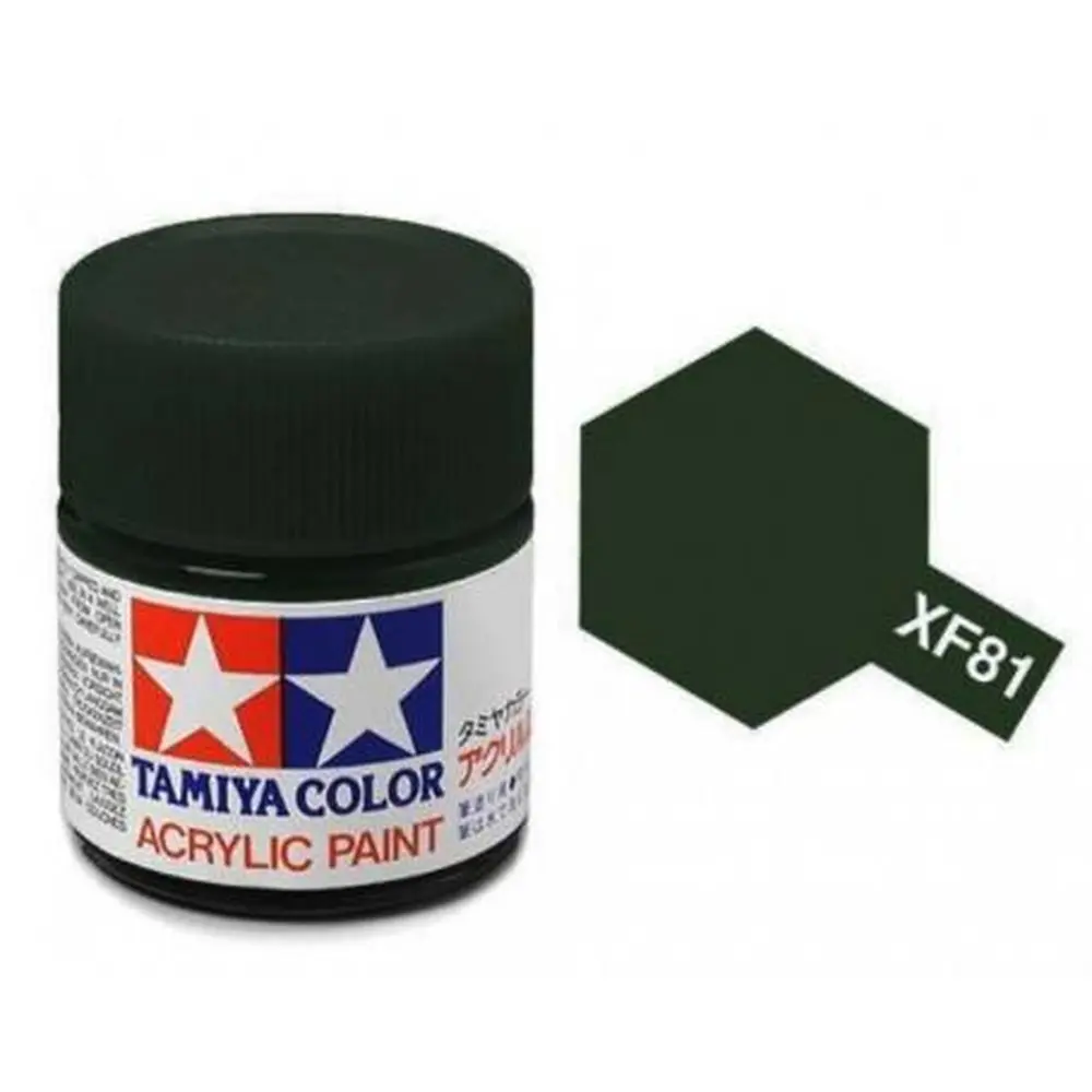 Peinture acrylique en pot - Vert Foncé Mat XF81 - Tamiya 81781 - 10ml