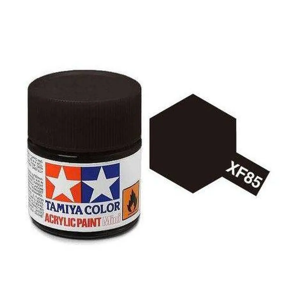 Peinture acrylique - couleur Noir CAOUTCHOUC XF85 - TAMIYA 81785 - 10 mL