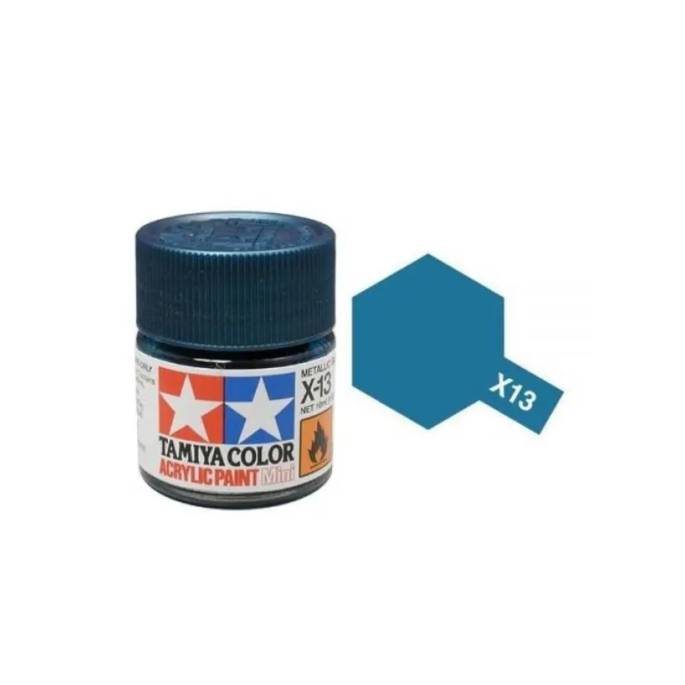 Peinture acrylique en pot - Bleu Métal Brillant X13 - TAMIYA 81513 - 10 mL