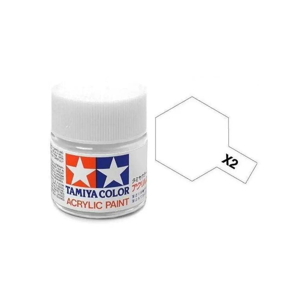 Peinture acrylique en pot - Blanc Brillant X2 - TAMIYA 81502 - 10 mL
