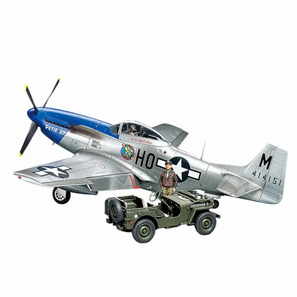 Set P-51D Mustang et Jeep 1/4-ton Light V - Tamiya 25205 - 1/48