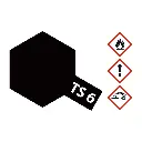 Peinture acrylique en spray - Noir Mat TS6 - Tamiya 85006 - 100ml