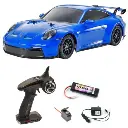 Porsche 911 GT3 (992) + Kit RTR Radio Racer 3S + Accu NiMH 1800mAh + Chargeur + Servo- TT02 - Tamiya 47496L - 1/10