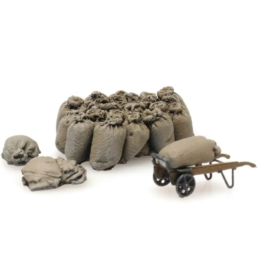 Sacs en toile de jute et diable - Artitec 387.450 - HO 1/87