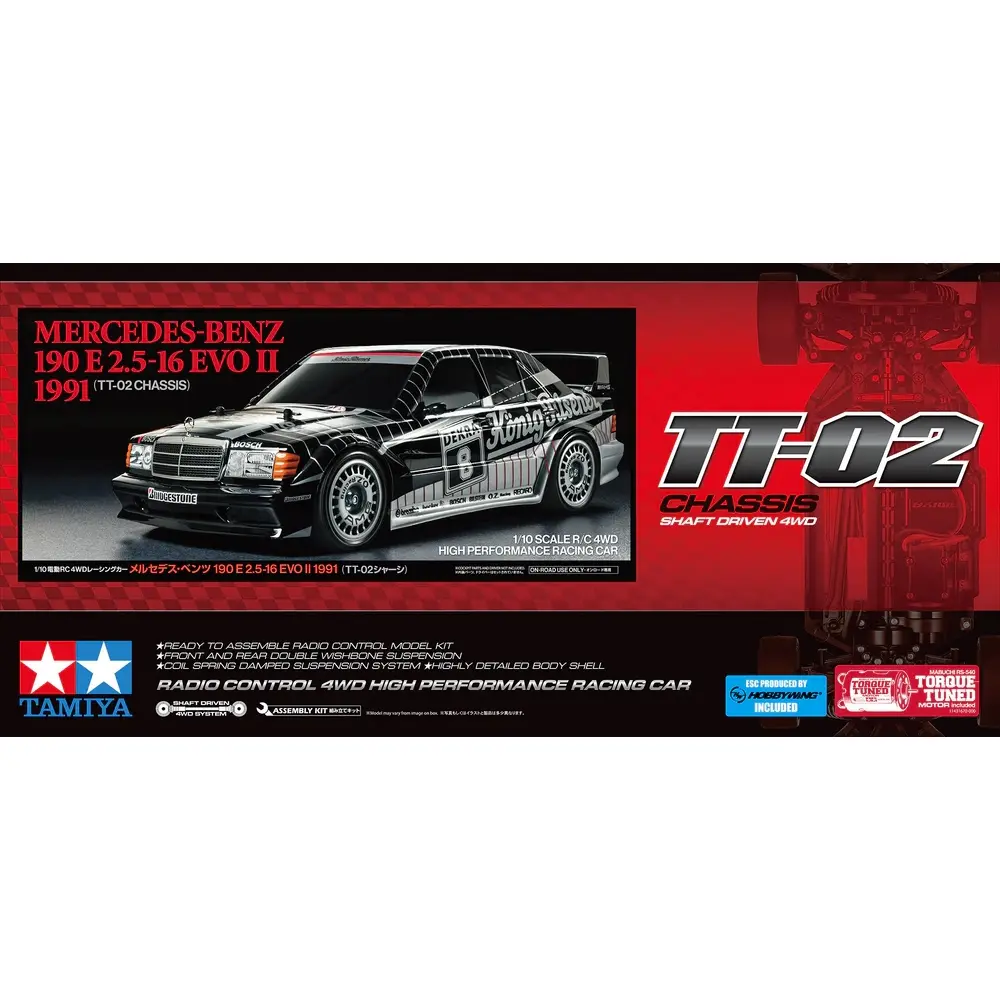 TT-02 Mercedes-Benz 190 E 2.5-16 EVO II 1991 en kit - Tamiya 58752 - 1/10