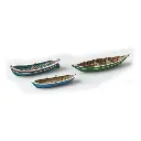 Lot de 3 barques bleues et vertes - Artitec 387.08 - HO : 1/87