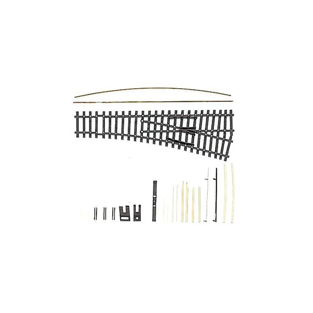 Aiguillage droite/gauche HOm en kit 155mm 18°