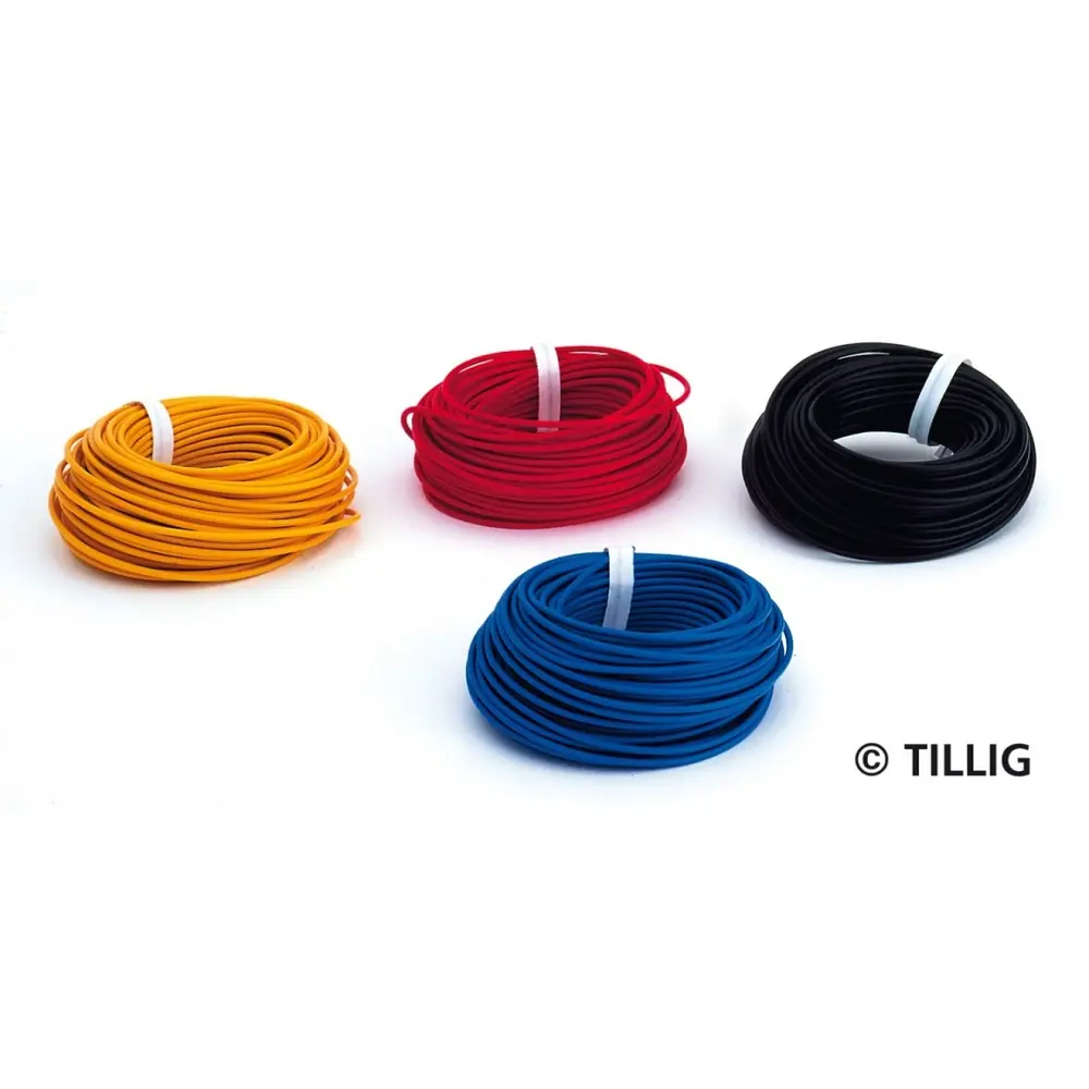 Lot de 4 bobines de câble - Tillig Bahn 08972 - 0,14 mm²