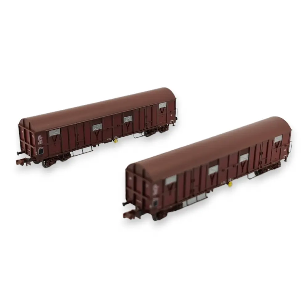 Set 2 wagons couverts Gass 9-16 - TRAINS160 16021 - N : 1/160 - SNCF - EP. IV