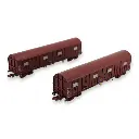 Set de 2 wagons couverts Gass 9-16 - Trains160 16022 - N 1/160 - SNCF - Ep IV/V - 2R