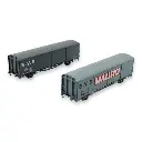 Set 2 wagons couverts EVS Hbis & Hs - Trains160 16035 - N : 1/160 - SNCF - EP. IV/V