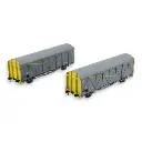 Set 2 wagons couverts EVS Hi Trains160 16052 - N 1/160 - SNCF