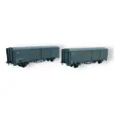 Set de 2 wagons SNAV toits bas EVS - Trains160 16033 - N 1/160 - SNCF - Ep IV-V - 2R