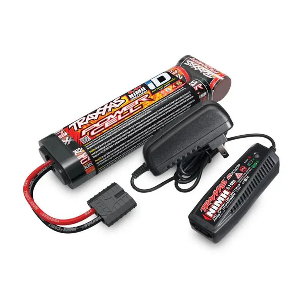 Chargeur 2A + Ni-Mh 8.4V 3000mAh plat - Traxxas 2983G