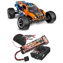 Rustler 2wd XL-5 TQ Clipless RTR + accus, chargeur - Traxxas 37254-8-ORNG - 1/10