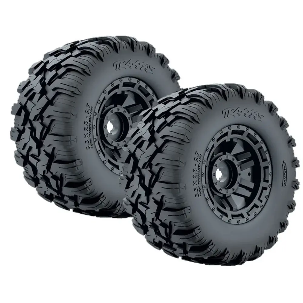 2 jantes noires Maxx 2,8" et pneus Maxx MT - Traxxas 8972 - 1/10