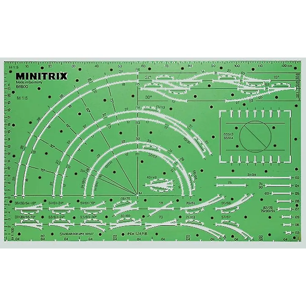 Pochoir Traceur Voie - Minitrix 66600 - N: 1/160