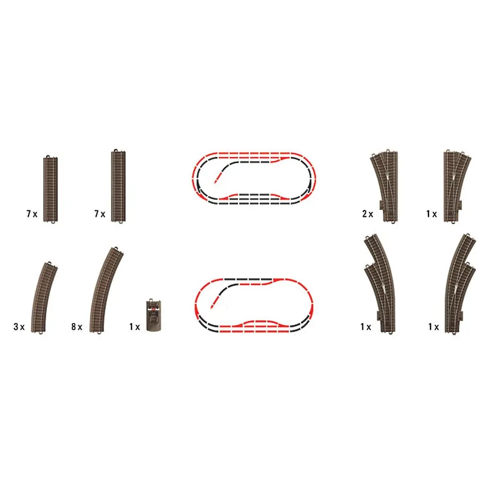 Grand coffret de voies C1 Trix 62900 - HO : 1/87 - Code 83 - Voie C