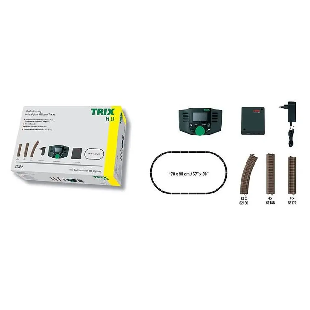 Coffret complet centrale digitale Mobile Station 2 avec ovale de voie - Trix 21000 - Voie C - Code 83