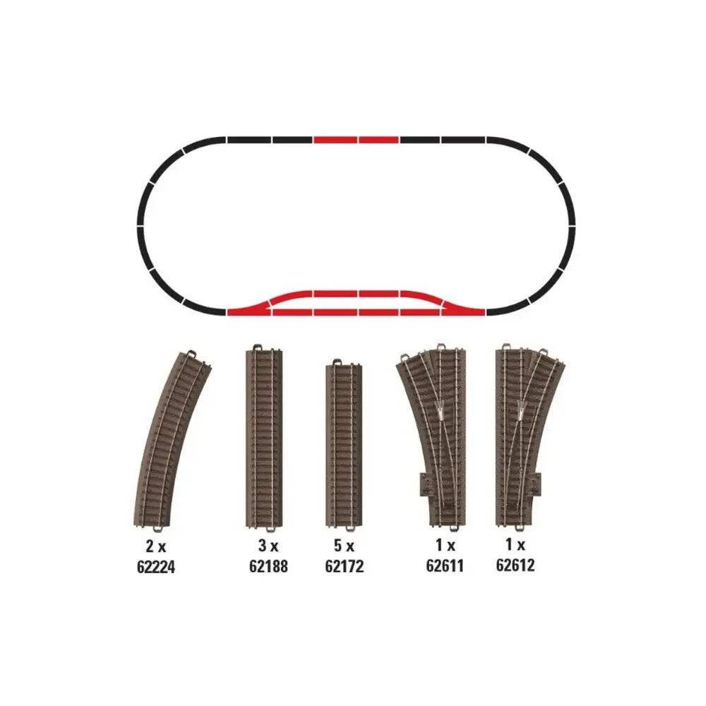 Grand coffret de voies C2 Trix 62902 - HO : 1/87 - Code 83 - Voie C