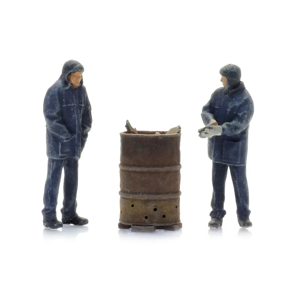 Lot de 2 Trackworkers Avec Baril de Combustion - Artitec - 5870048 - HO 1/87