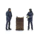 Lot de 2 Trackworkers Avec Baril de Combustion - Artitec - 5870048 - HO 1/87