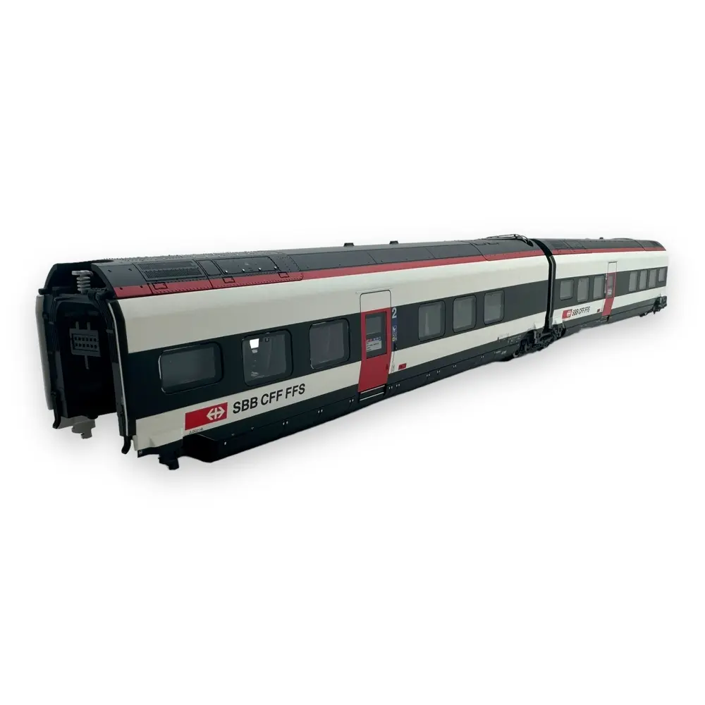Set N°1 : 2 voitures complémentaires RABe 501 Giruno - Trix 23281 - HO 1/87 - CFF