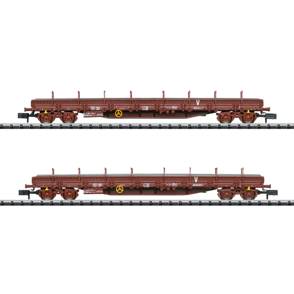 Coffret de 2 wagons plat - Trix 18290 - N 1/160 - SNCF - Ep VI - 2R