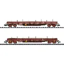 Coffret de 2 wagons plat - Trix 18290 - N 1/160 - SNCF - Ep VI - 2R