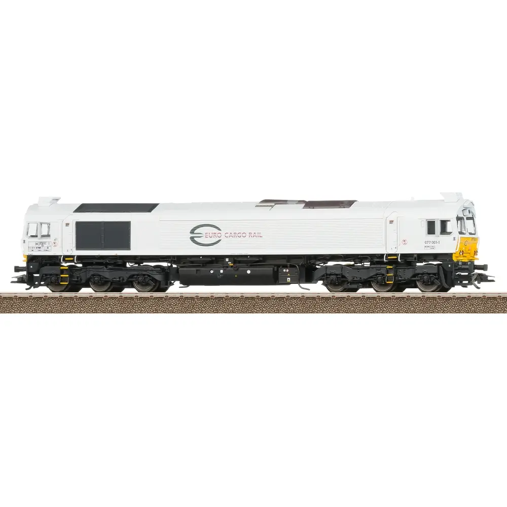 Locomotive Diesel Class 77 - Euro Cargo Rail - DB/AG - DCC SON Fumigène - EP. VI - Trix 22695 - HO : 1/87