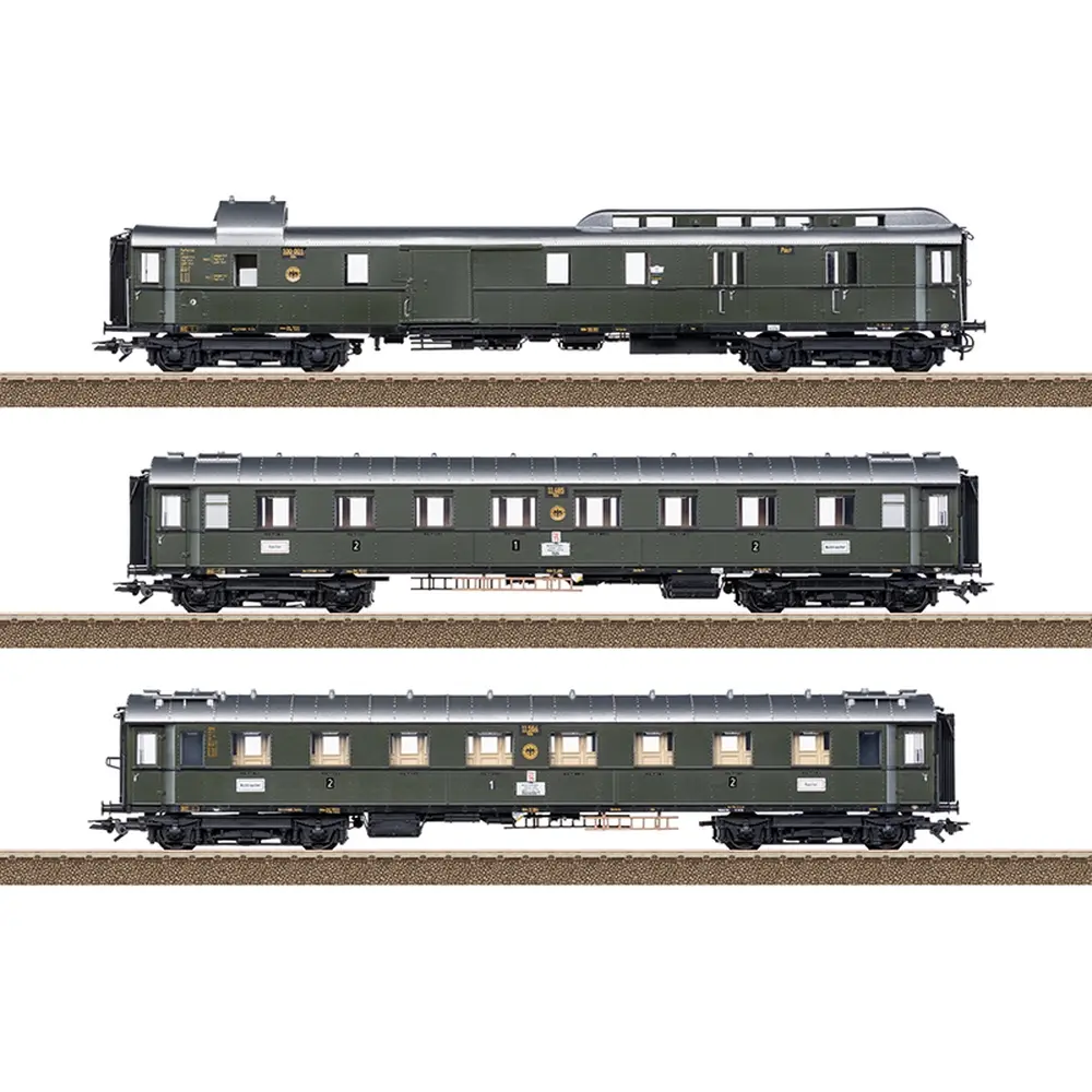 Coffret de voitures grandes lignes FD 226 pour série 01 - Trix T23650 - DRG - HO 1/87 - EP. II - 2R