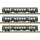 Coffret de voitures voyageurs accès central de Halberstadt - Trix T23180 - DR - HO 1/87 - EP. IV - 2R